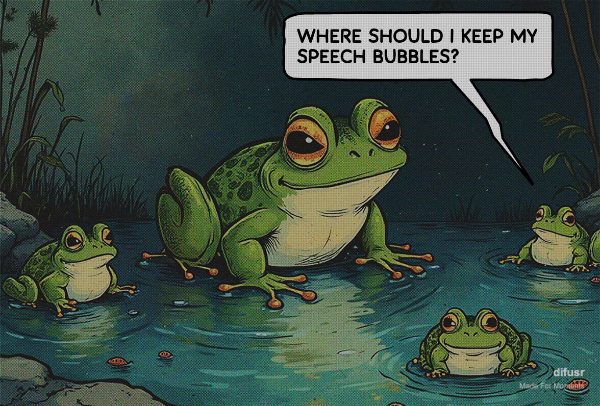 Bubble covering the character's face